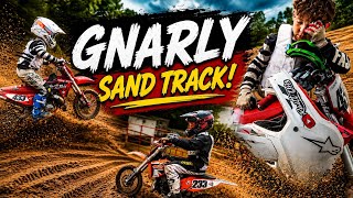 Kids riding Gnarly sand track on 65’s!! #moto #deep #sand