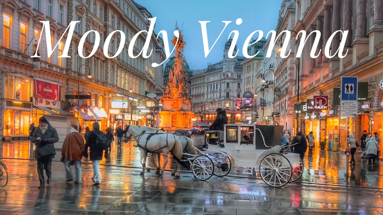 Snowfall in Vienna: 4K Evening City Walk 2026 | Relaxing & Moody Atmosphere