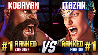 SF6 ▰ KOBAYAN (#1 Ranked Zangief) vs ITAZAN (#1 Ranked Marisa) ▰ High Level Gameplay