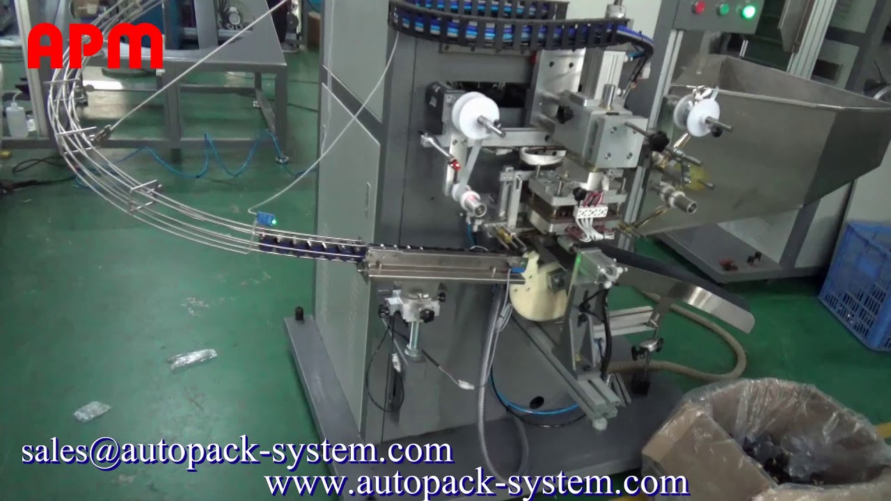 S107 automatic caps screen printing machine - YouTube
