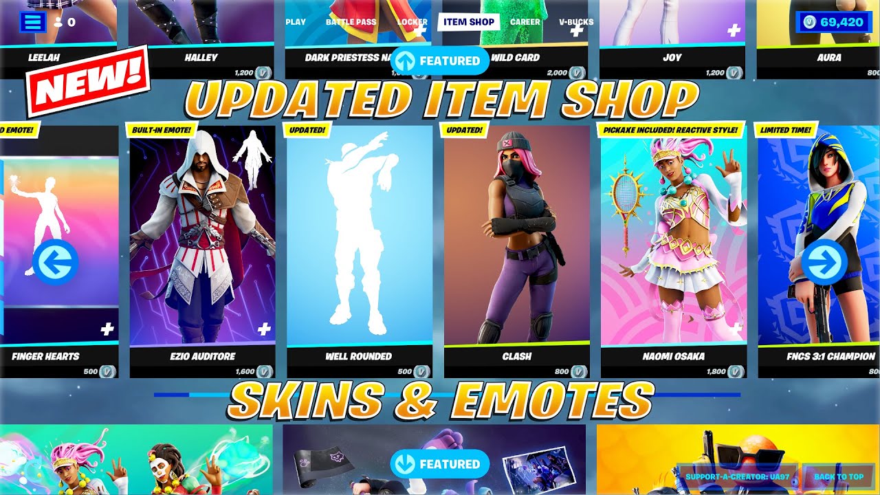 NEW & Updated Skins(Assassins Creed), Emotes & Bundles Item Shop Preview! Fortnite