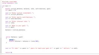 How to make while loops (making a C++ investment calculator)