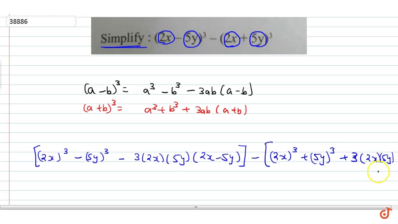 Simplify 2x 5y 3 2x 5y 3 Youtube