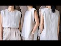 DIY Oversize Linen Top | Sleeveless Top | High Low Top