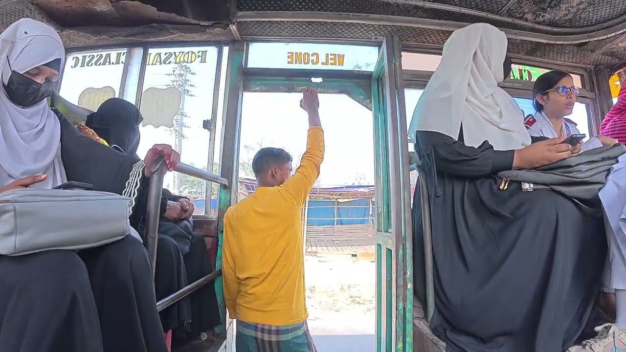 Chaotic Overloaded Local Bus Journey | Overcrowded & Poor Road Travel Experience