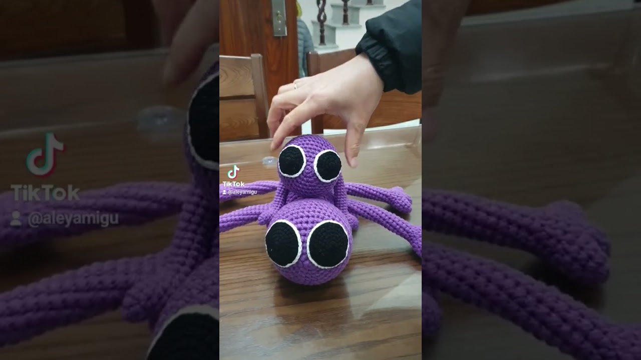 Purple rainbow friends crochet, Custom Rainbow friends plush Toy