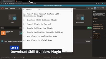 Oracle APEX Install Client Side Timeout Plugin