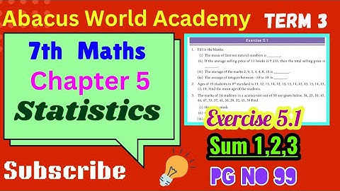 7th standard Maths term 3 chapter 5 statistics Exercise 5.1 sum 1,2,3 page number 99