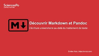 Découvrir Markdown et Pandoc