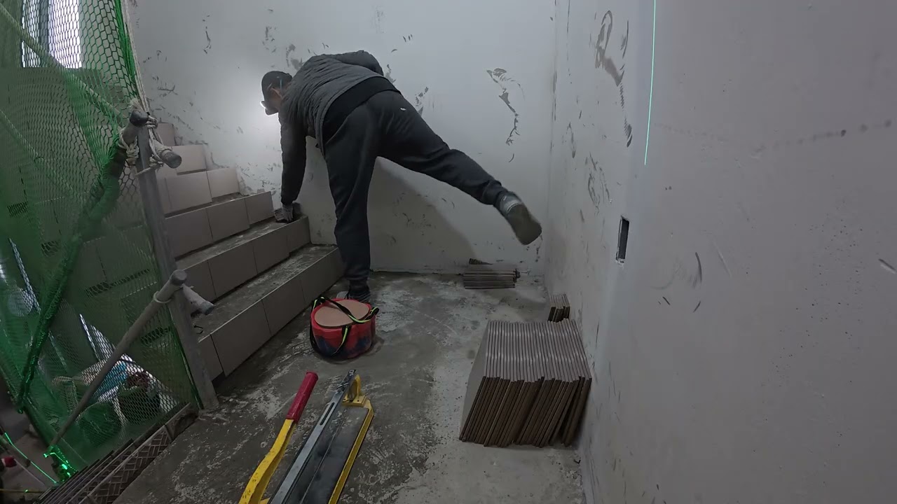 계단 타일 디딤판 단도리