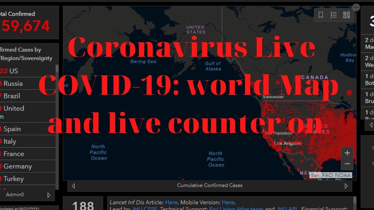 Coronavirus Live COVID-19: world Map and live counter on total cases