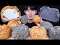 흑임자크림가득번 쿠키슈 디저트 먹방ASMR MUKBANG BLACK SESAME CREAM BREAD & CREAM COOKIE クリームパン デザート eating sounds