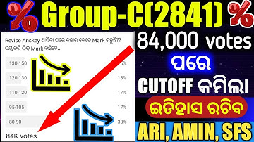 CUTOFF ANALYSIS AFTER 84,000 VOTES//OSSSC GROUP-C EXAM FINAL CUTOFF MARK ANALISIYS//RESULT DATE..