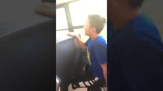 KID JUMPS OUT OF SCHOOL BUS WINDOW ( MUST WATCH)