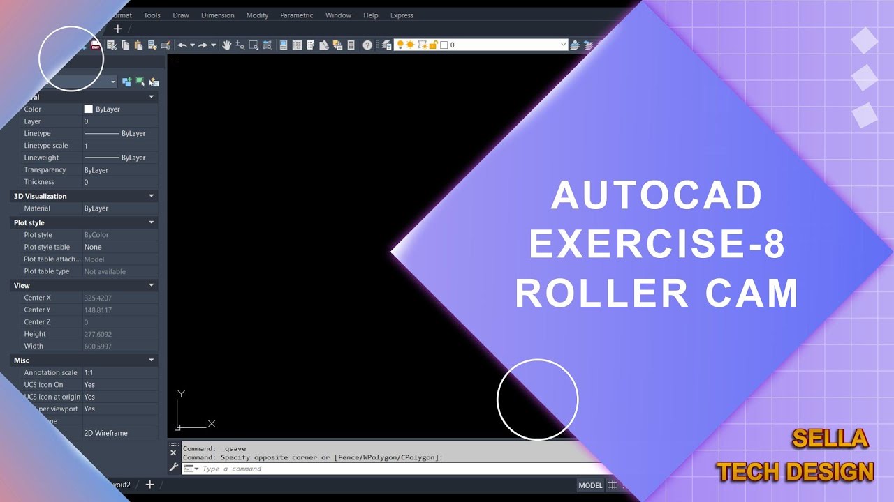 ROLLER CAM || AUTOCAD || EXERCISE-8 || CAD TUTORIAL