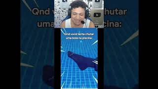 REACT QUANDO VOCÊ TENTAR CHUTAR BOLA NA PISCINA (Jooj Natu) #shorts