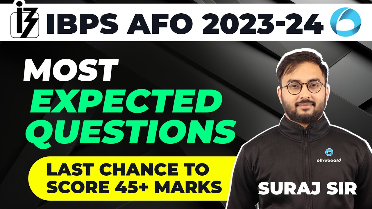 IBPS AFO Mains 2023-24 | Most Expected Questions For IBPS AFO Mains ...
