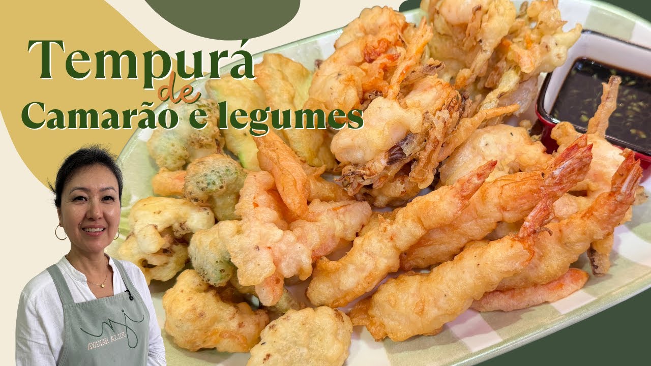Tempurá de camarão e legumes crocante, sequinho e muito fácil de preparar
