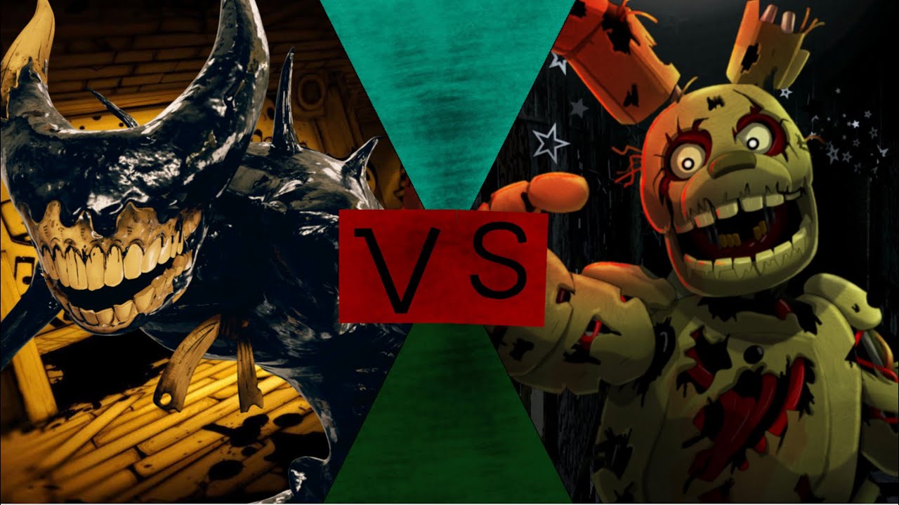 The ink demon vs springtrap (batdr/im vs fnaf) sprite animation - YouTube