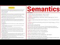 Semantics Assignment and Notes | Comprehensive Overview