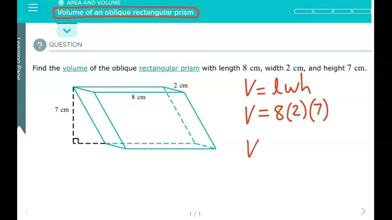How Do You Find The Volume Of A Oblique Rectangular Prism