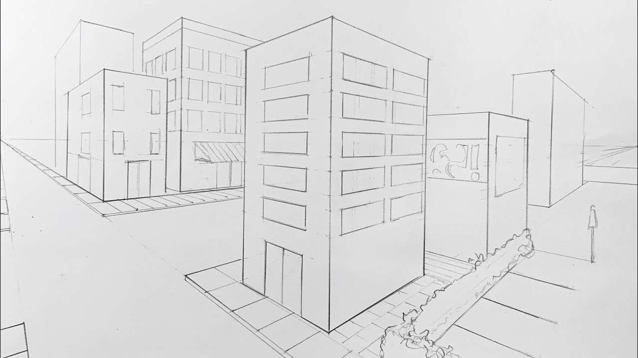 Drawing A Cityscape In 2 Point Perspective Youtube 