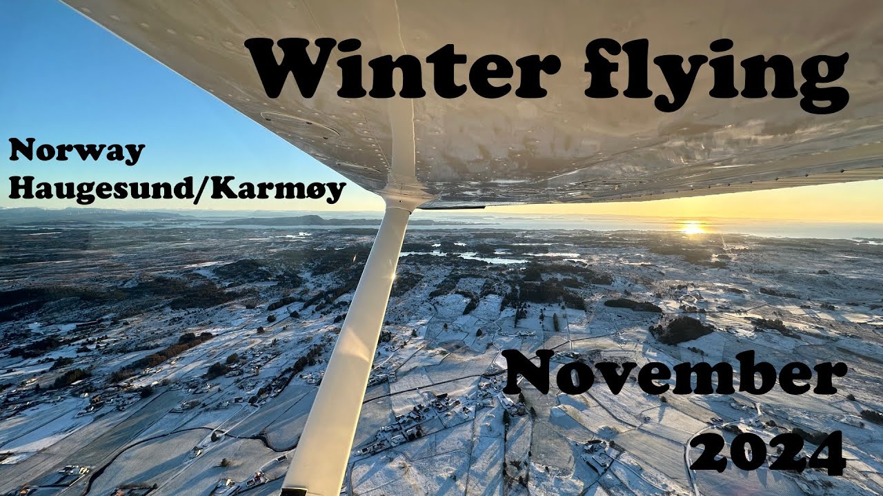 Winter flying from Haugesund Airport, Karmøy, Norway in LN-HOG