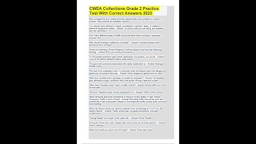 CWEA COLLECTIONS GRADE 2 PRACTICE TEST 2023 QUESTIONS AND ANSWERS LATEST GRADED A 2023