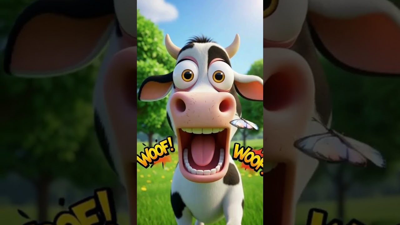 Funny Cow Cartoon Reaction | Village Animals Animation 🐄😂#cowcartoon  #cartoonshorts