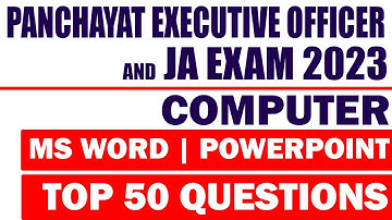 MS WORD | POWERPOINT -  TOP 50 MCQ for PEO/JA Exam 2023