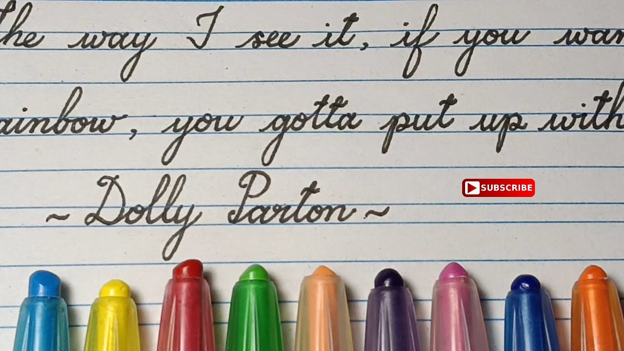Best Inspirational Quotes in English Cursive Writing | Handwriting ...