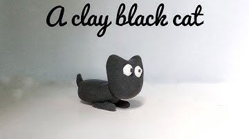 DIY How to make MINIATURE BLACK CAT - easy polymer clay, Fondant Tutorial DIY