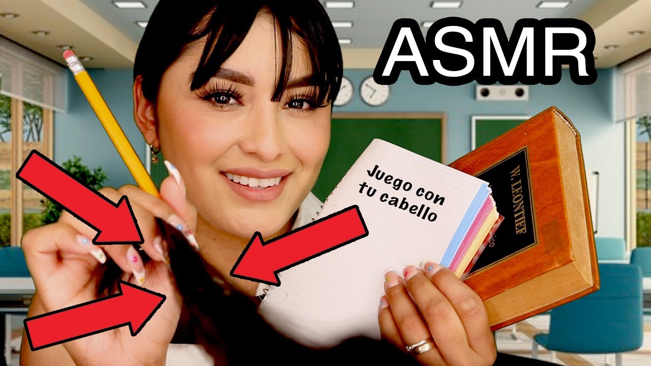 Eres 📚 MI MAESTRA y 💆‍♀️ JUEGO con tu CABELLO Parte 1 I ASMR en ESPAÑOL I Ges ASMR