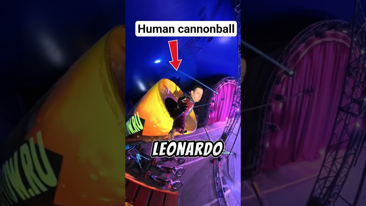 Human cannonball😨? #shots #viral #stunt