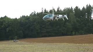 Test flights of the coaxial helicopter with push propeller