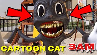DO NOT GO TO AN ABANDONED CARTOON CAT PLAYGROUND AT 3AM!! *OMG CARTOON CAT IS REAL CAUGHT ON CAMERA*