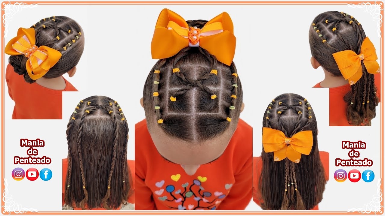 Penteados Infantis Rápidos e Fáceis  Quick and Easy Hairstyles with Rubber  Bands for Girls 🥰💞 