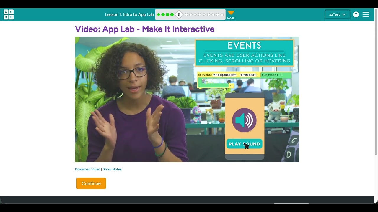 Code.org Event-Driven Programming Lesson 1 #5
