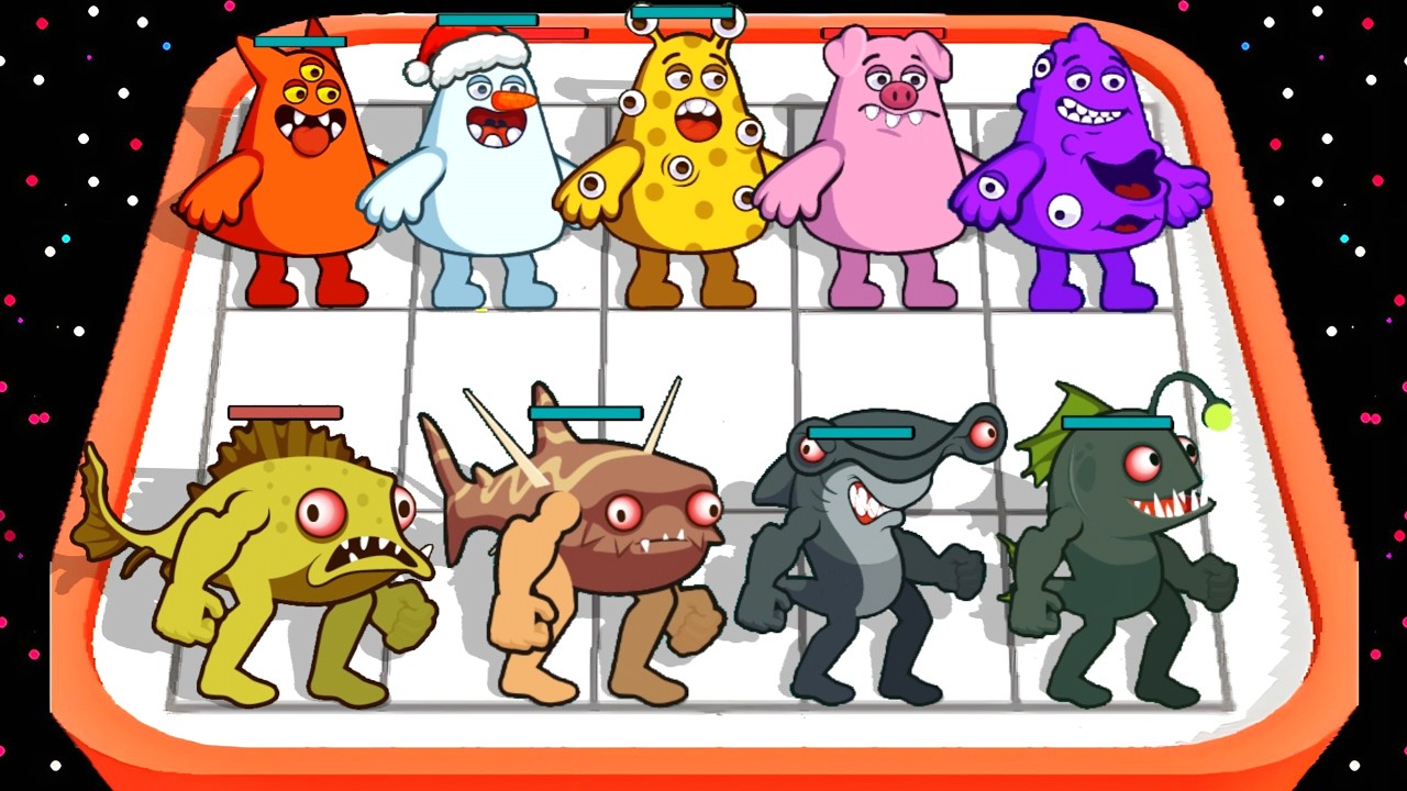 Merge Monster: The Fish VS Grimaze Master Toilet War Strategy Defence Fight Gameplay