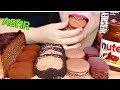 ASMR NUTELLA CHOCOLATE ICE CREAM, CREPE CAKE, MOCHI, MACARON 누텔라 초콜릿 아이스크림, 크레이프 케이크, 모찌, 마카롱 먹방