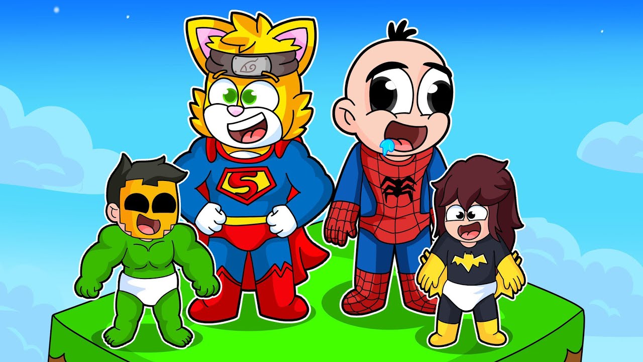 Nos CONVERTIMOS en una FAMILIA de SUPER HEROES 😁 Marvel y DC | 2 Noobs son los MEJORES HEROES Roblox