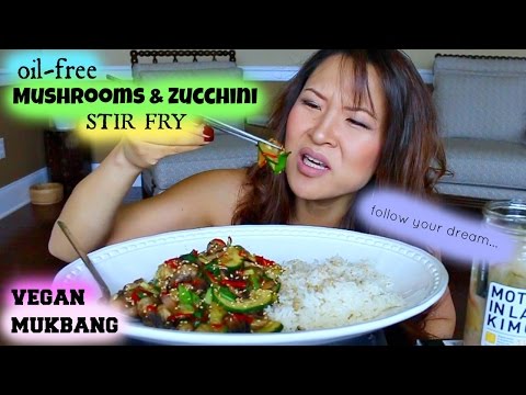 MUSHROOM & ZUCCHINI STIR FRY • Mukbang & Recipe