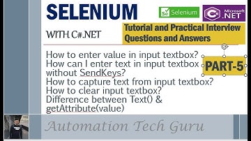 PART 5 | Selenium with C#.NET |Tutorial and Practical Interview Questions and Answers | Live Project
