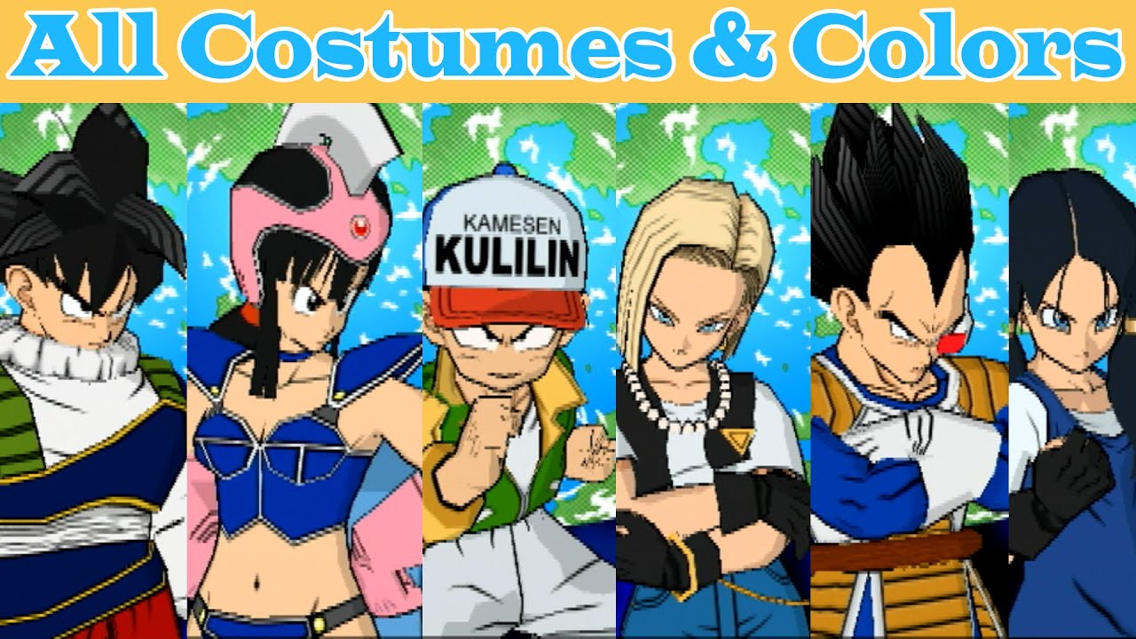 Super Dragonball Z (PS2) - All Costumes & Colors