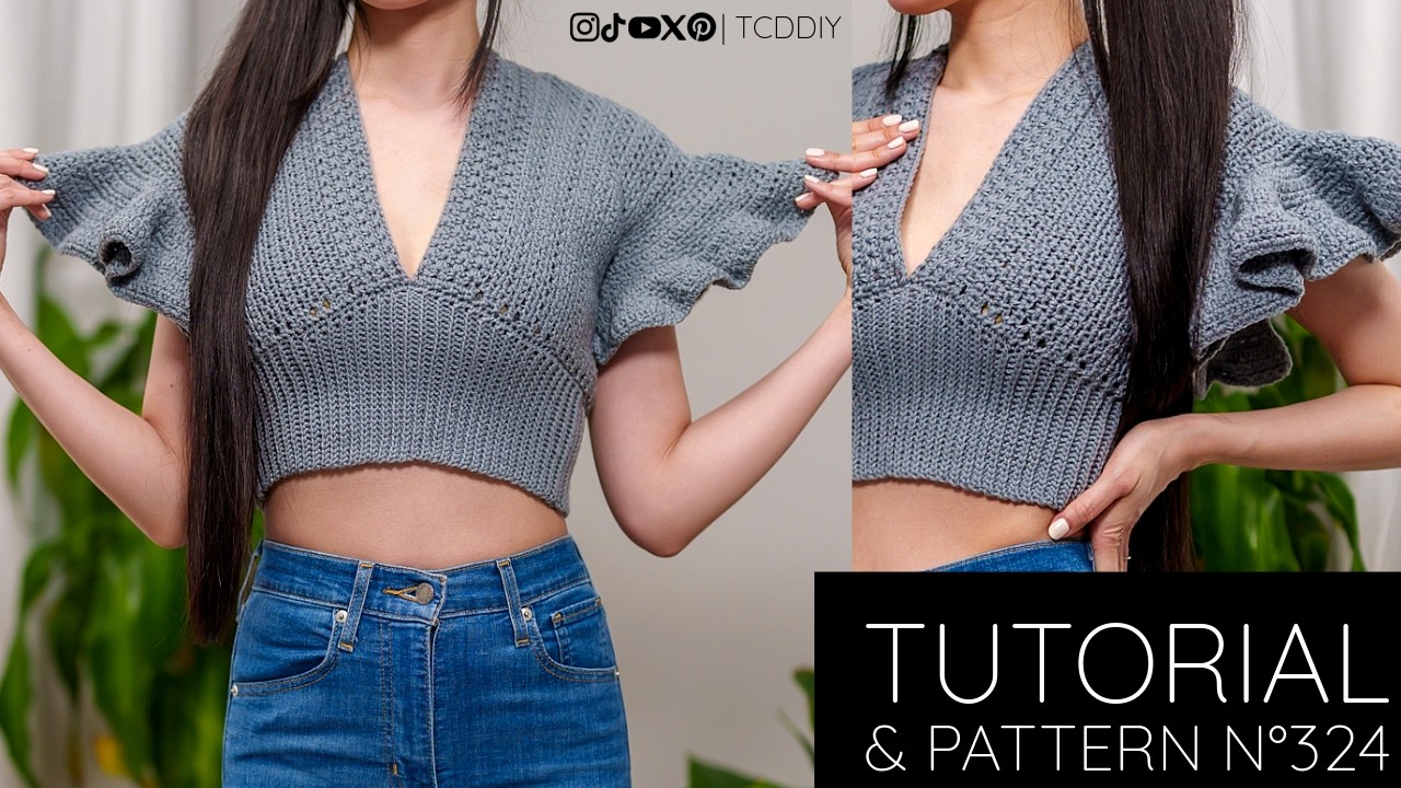 How to Crochet: Modern Ruffle Crop Top | Pattern & Tutorial DIY