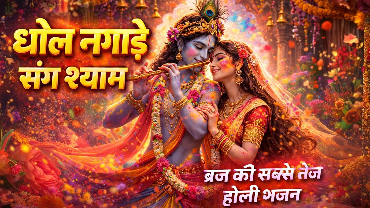 ढोल नगाड़े संग श्याम  | ब्रज की सबसे तेज होली भजन   |  Radha Krishna Dance Holi