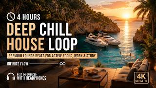 4 HOURS Deep Chill House Loop [4K] 🌅 Premium Lounge Beats for Active Focus, Work & Study