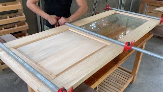 : Build Wooden Room Doors To Replace The Old Aluminum Doors // How To Build Wooden Doors With Glass