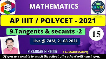 AP POLYCET/ IIIT 2021: 9.Tangents & secants of a triangle-2