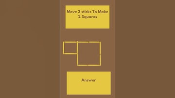 Move 3 sticks To Make 2 Squares?